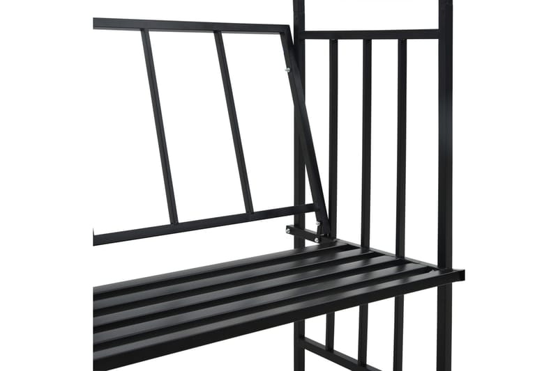 Puutarhakaari penkillä musta 114x45x205 cm rauta - Musta - Piha & ulkoaltaat - Viljely & puutarhanhoito - Kasvatus - Kasvituet - Ruusukaari