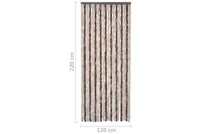 Hyönteisverho beige ja vaaleanruskea 120x220 cm Chenille - Ruskea - Piha & ulkoaltaat - Viljely & puutarhanhoito - Kasvatus - Tuholaisten torjunta - Hyttyssuoja