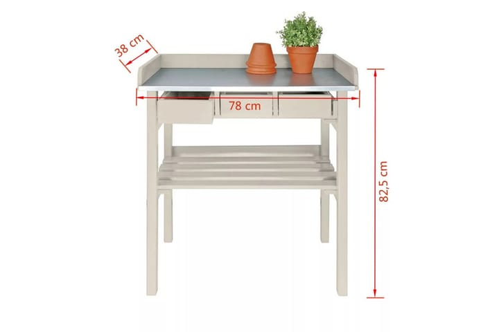 Esschert Design Puutarhan työpöytä valkoinen CF29W - Valkoinen - Viljelylaatikko - Istutuspöydät