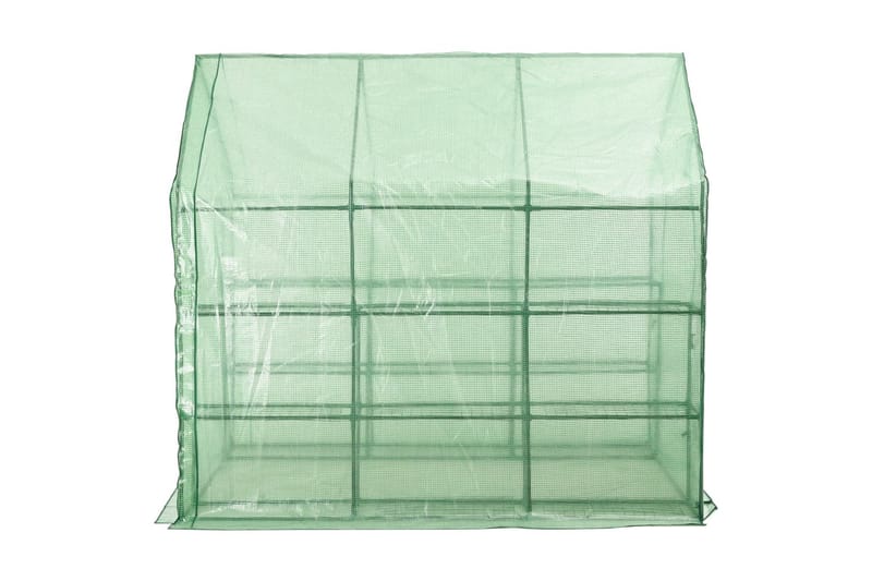 Kasvihuone 12 hyllyllä teräs 143x214x196 cm - Vihreä - Piha & ulkoaltaat - Viljely & puutarhanhoito - Kasvihuone
 - Vapaasti seisova kasvihuone