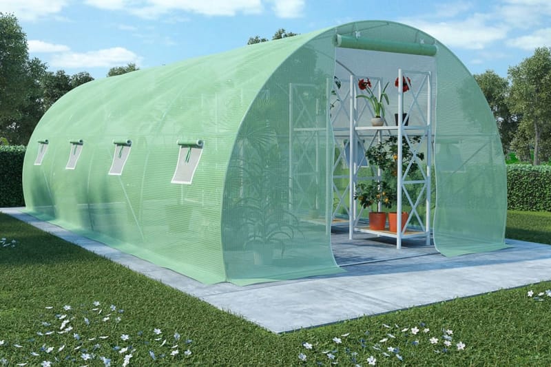 Kasvihuone 18m² 600x300x200 cm - Vihreä - Piha & ulkoaltaat - Viljely & puutarhanhoito - Kasvihuone
 - Vapaasti seisova kasvihuone