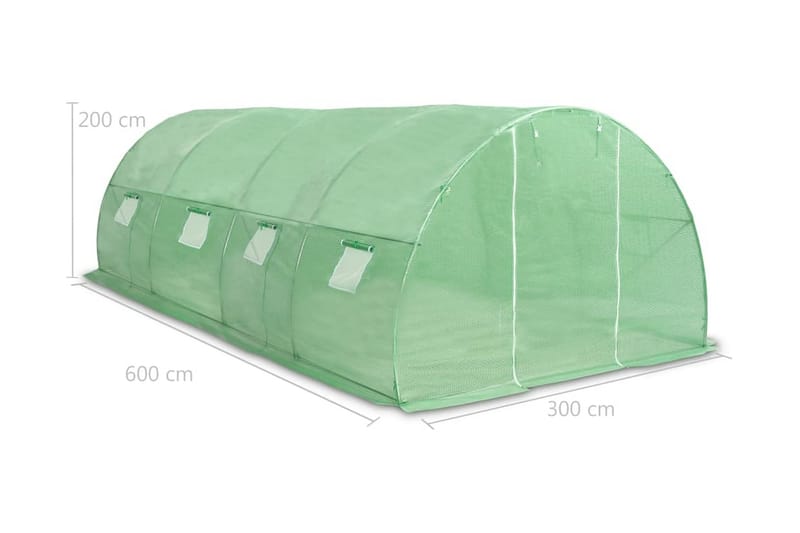 Kasvihuone 18m² 600x300x200 cm - Vihreä - Piha & ulkoaltaat - Viljely & puutarhanhoito - Kasvihuone
 - Vapaasti seisova kasvihuone