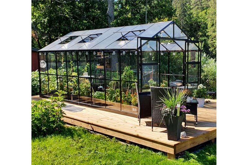 Kasvihuone Marvell 12,7m² - Antrasiitti - Piha & ulkoaltaat - Viljely & puutarhanhoito - Kasvihuone
 - Vapaasti seisova kasvihuone