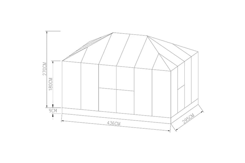Kasvihuone Marvell 13m² - Antrasiitti - Piha & ulkoaltaat - Viljely & puutarhanhoito - Kasvihuone
 - Vapaasti seisova kasvihuone