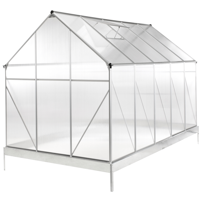 Kasvihuone puutarhaan Apulia Hopea 315 cm - Hopea/Läpinäkyvä - Piha & ulkoaltaat - Viljely & puutarhanhoito - Kasvihuone - Vapaasti seisova kasvihuone
