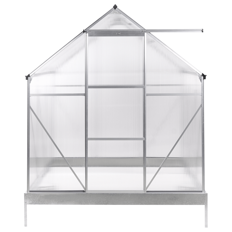 Kasvihuone puutarhaan Apulia Hopea 190 cm - Hopea/Läpinäkyvä - Piha & ulkoaltaat - Viljely & puutarhanhoito - Kasvihuone - Vapaasti seisova kasvihuone