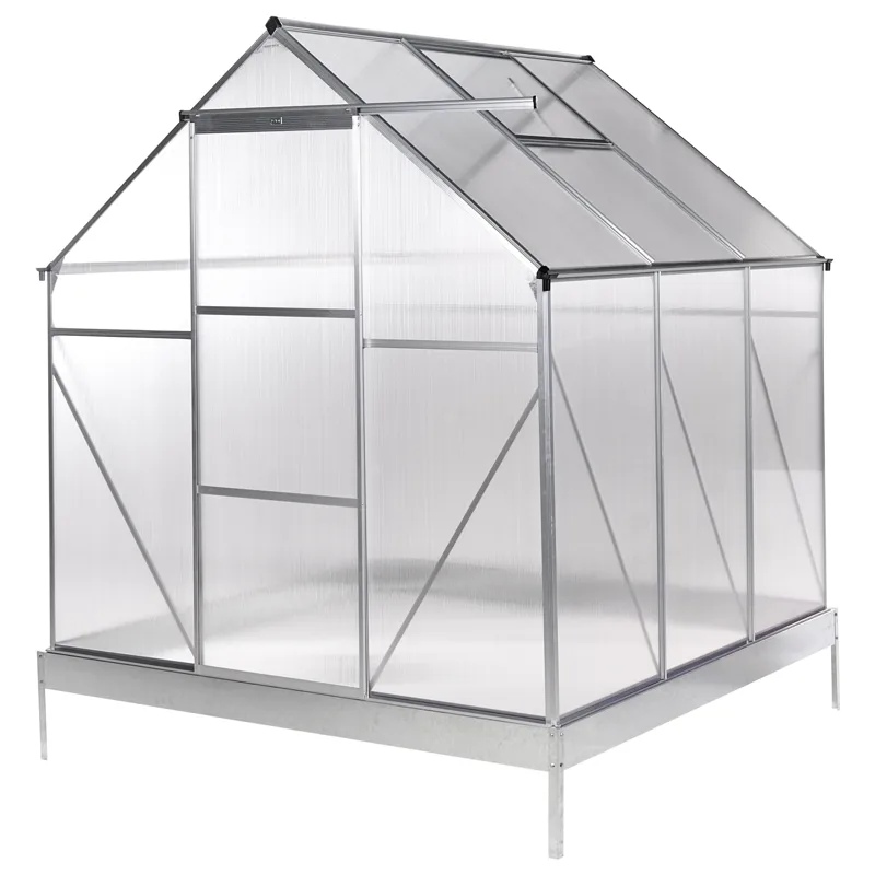 Kasvihuone puutarhaan Apulia Hopea 190 cm, Hopea/Läpinäkyvä