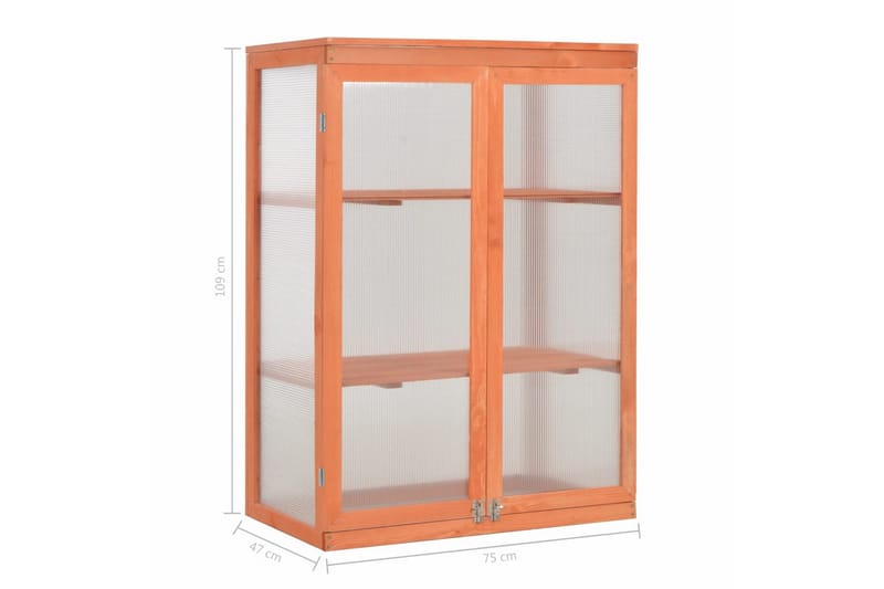 Kasvihuone puu 75 x 47 x 109 cm - Ruskea - Piha & ulkoaltaat - Viljely & puutarhanhoito - Kasvihuone
 - Vapaasti seisova kasvihuone