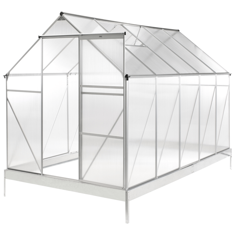 Kasvihuone puutarhaan Apulia Hopea 315 cm - Hopea/Läpinäkyvä - Piha & ulkoaltaat - Viljely & puutarhanhoito - Kasvihuone - Vapaasti seisova kasvihuone