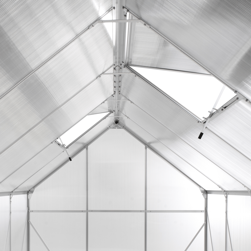 Kasvihuone puutarhaan Apulia Hopea 315 cm - Hopea/Läpinäkyvä - Piha & ulkoaltaat - Viljely & puutarhanhoito - Kasvihuone - Vapaasti seisova kasvihuone