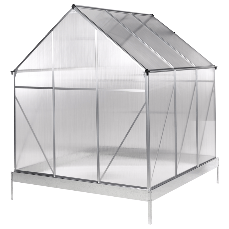 Kasvihuone puutarhaan Apulia Hopea 190 cm - Hopea/Läpinäkyvä - Piha & ulkoaltaat - Viljely & puutarhanhoito - Kasvihuone - Vapaasti seisova kasvihuone