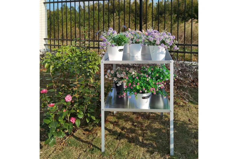 Kasvihuonehylly 56x56x92 cm - Hopea - Piha & ulkoaltaat - Viljely & puutarhanhoito - Kasvihuone - Kasvihuoneen hyllyt