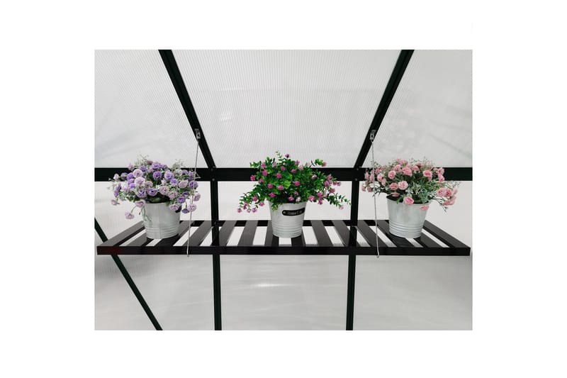 Seinäkiinnitteinen Hylly 126x30,5x3 cm - Musta - Piha & ulkoaltaat - Viljely & puutarhanhoito - Kasvihuone - Kasvihuoneen hyllyt