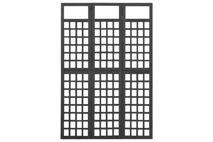Tilanjakaja/säleikkö 3 paneelia täysi kuusi musta 121x180 cm - Musta - Kasvihuonetarvikkeet - Säleikkö