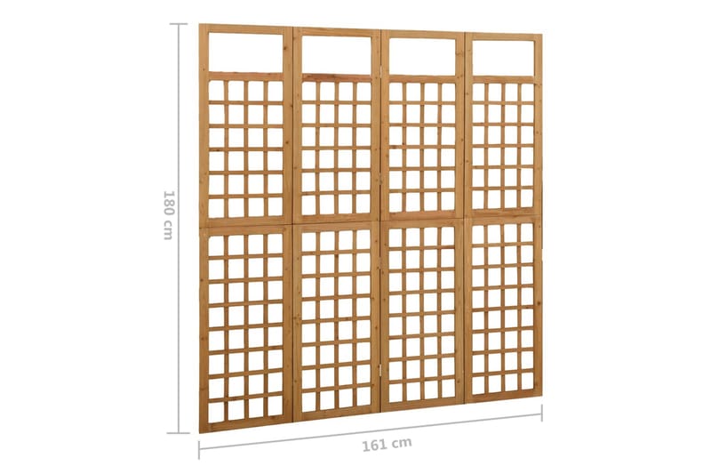 Tilanjakaja/säleikkö 4 paneelia täysi kuusi 161x180 cm - Ruskea - Kasvihuonetarvikkeet - Säleikkö