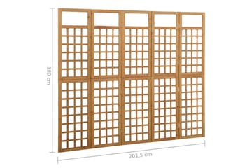 Tilanjakaja/säleikkö 5 paneelia täysi kuusi 201,5x180 cm - Ruskea - Piha & ulkoaltaat - Viljely & puutarhanhoito - Kasvihuone
 - Kasvihuonetarvikkeet