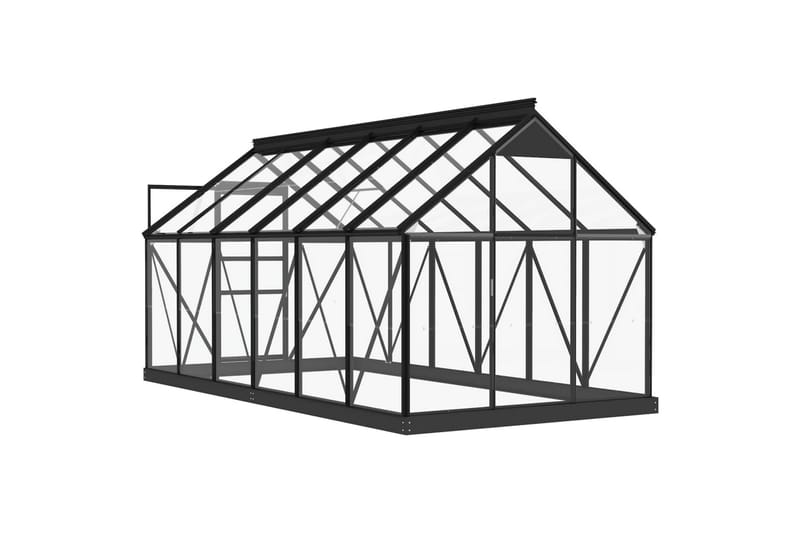 Lasikasvihuone antrasiitti 155x298x191 cm alumiini - Piha & ulkoaltaat - Viljely & puutarhanhoito - Kasvihuone
 - Vapaasti seisova kasvihuone