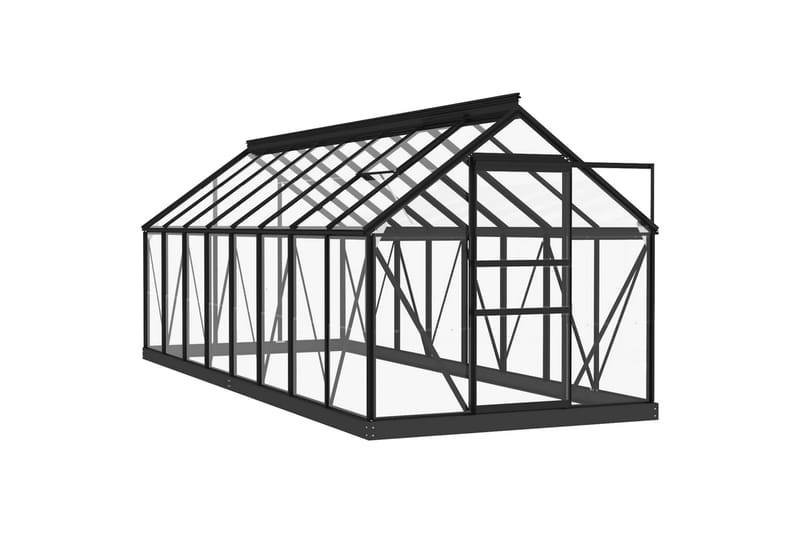 Lasikasvihuone antrasiitti 155x395,5x191 cm alumiini - Piha & ulkoaltaat - Viljely & puutarhanhoito - Kasvihuone
 - Vapaasti seisova kasvihuone