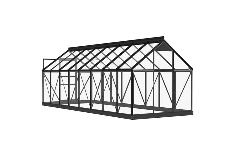Lasikasvihuone antrasiitti 155x395,5x191 cm alumiini - Piha & ulkoaltaat - Viljely & puutarhanhoito - Kasvihuone
 - Vapaasti seisova kasvihuone