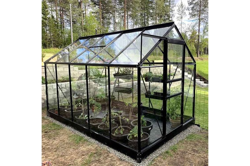 Lykke Lasi Kasvihuone 6,2 m2 - Musta - Piha & ulkoaltaat - Viljely & puutarhanhoito - Kasvihuone
 - Vapaasti seisova kasvihuone