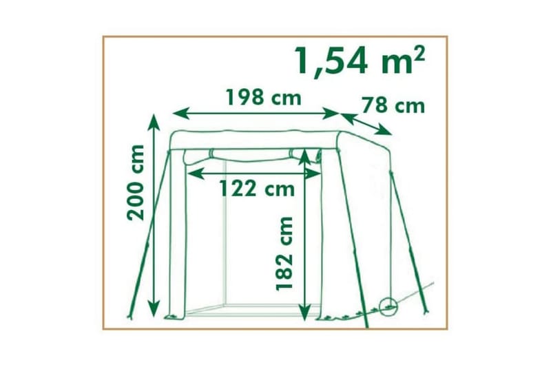 Nature Tomaattikasvihuone 198x78x200 cm - Läpinäkyvä - Vapaasti seisova kasvihuone - Kasvihuone