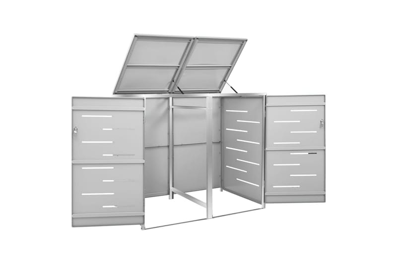 Kahden roska-astian vaja 138x77,5x115,5 cm ruostumaton teräs - Harmaa - Piha & ulkoaltaat - Viljely & puutarhanhoito - Kompostori - Lämpökompostori & kompostiastia