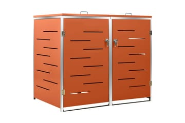 Kahden roska-astian vaja 138x77,5x115,5 cm ruostumaton teräs - Oranssi - Piha & ulkoaltaat - Viljely & puutarhanhoito - Kompostori - Lämpökompostori & kompostiastia