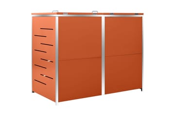 Kahden roska-astian vaja 138x77,5x115,5 cm ruostumaton teräs - Oranssi - Piha & ulkoaltaat - Viljely & puutarhanhoito - Kompostori - Lämpökompostori & kompostiastia