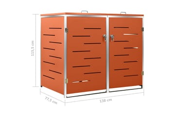 Kahden roska-astian vaja 138x77,5x115,5 cm ruostumaton teräs - Oranssi - Piha & ulkoaltaat - Viljely & puutarhanhoito - Kompostori - Lämpökompostori & kompostiastia