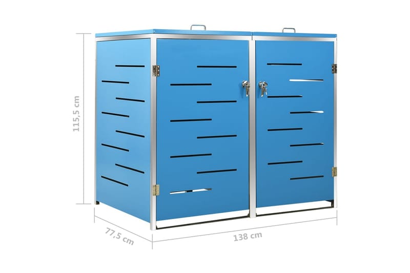 Kahden roska-astian vaja 138x77,5x115,5 cm ruostumaton teräs - Sininen - Piha & ulkoaltaat - Viljely & puutarhanhoito - Kompostori - Lämpökompostori & kompostiastia