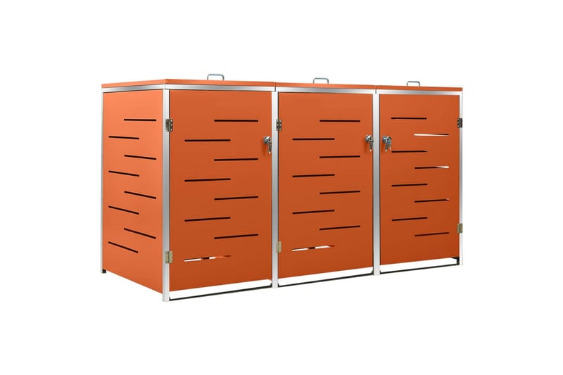 Kolmen roska-astian vaja 207x77,5x115 cm ruostumaton teräs - Oranssi - Piha & ulkoaltaat - Viljely & puutarhanhoito - Kompostori - Lämpökompostori & kompostiastia