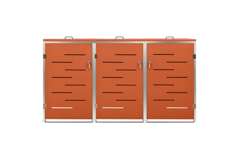 Kolmen roska-astian vaja 207x77,5x115 cm ruostumaton teräs - Oranssi - Piha & ulkoaltaat - Viljely & puutarhanhoito - Kompostori - Lämpökompostori & kompostiastia