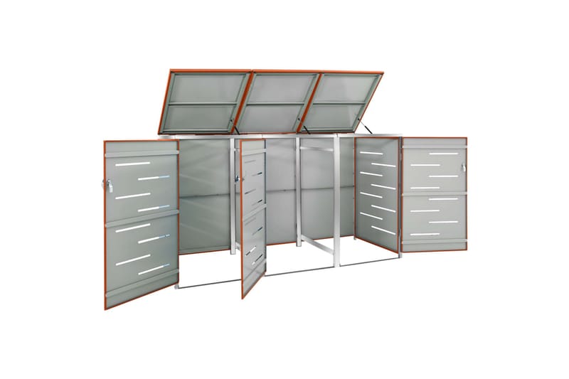 Kolmen roska-astian vaja 207x77,5x115 cm ruostumaton teräs - Oranssi - Piha & ulkoaltaat - Viljely & puutarhanhoito - Kompostori - Lämpökompostori & kompostiastia