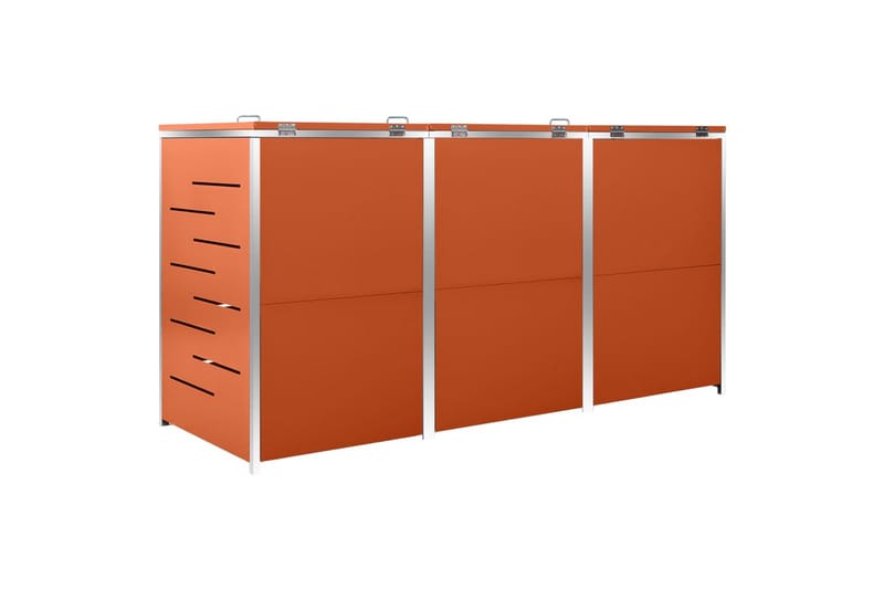Kolmen roska-astian vaja 207x77,5x115 cm ruostumaton teräs - Oranssi - Piha & ulkoaltaat - Viljely & puutarhanhoito - Kompostori - Lämpökompostori & kompostiastia