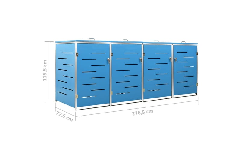 Neljän roska-astian vaja 276,5x77,5x115,5 cm - Sininen - Piha & ulkoaltaat - Viljely & puutarhanhoito - Kompostori - Lämpökompostori & kompostiastia