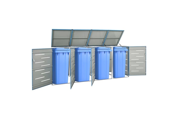 Neljän roska-astian vaja 276,5x77,5x115,5 cm - Sininen - Lämpökompostori & kompostiastia