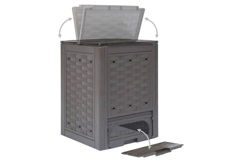 Puutarhan komposti 60x60x83 cm 300 l ruskea - Ruskea - Piha & ulkoaltaat - Viljely & puutarhanhoito - Kompostori - Lämpökompostori & kompostiastia