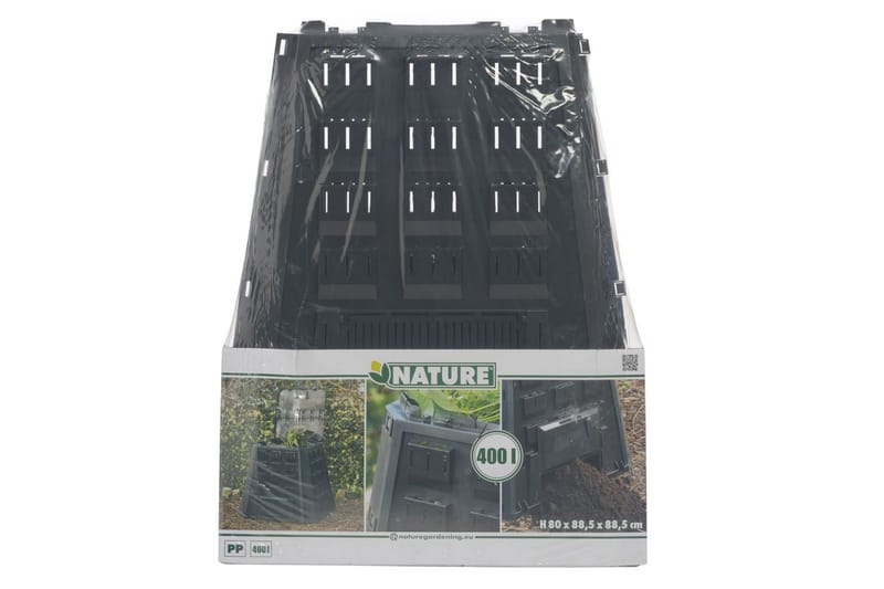 Nature Komposti 400 l Musta 6071480 - Musta - Piha & ulkoaltaat - Viljely & puutarhanhoito - Kompostori - Lämpökompostori & kompostiastia