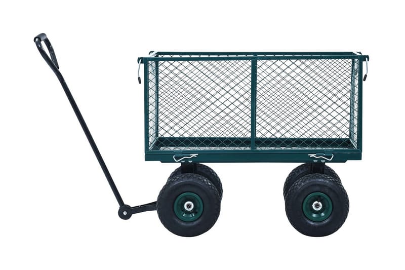 Puutarhan vetokärry vihreä 350 kg - Vihreä - Piha & ulkoaltaat - Viljely & puutarhanhoito - Puutarhatyökalut & puutarhavälineet - Kärryt & perävaunut - Kuljetusvaunu & puutarhavaunu