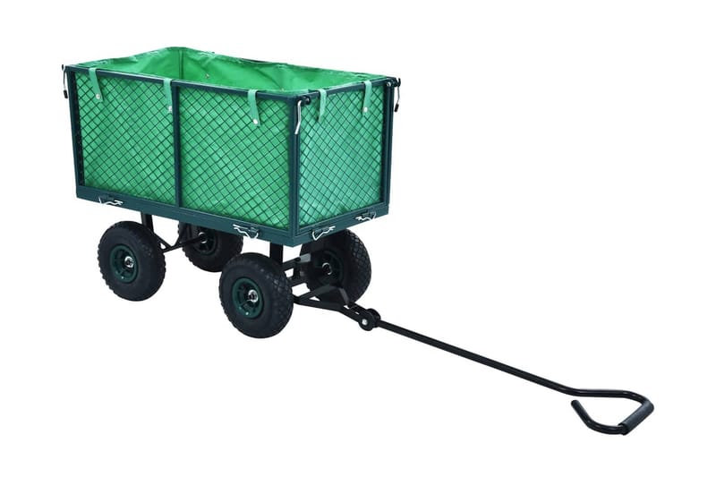 Puutarhan vetokärry vihreä 350 kg - Vihreä - Piha & ulkoaltaat - Viljely & puutarhanhoito - Puutarhatyökalut & puutarhavälineet - Kärryt & perävaunut - Kuljetusvaunu & puutarhavaunu