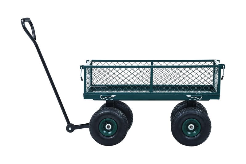 Puutarhan vetokärry vihreä 250 kg - Vihreä - Piha & ulkoaltaat - Viljely & puutarhanhoito - Puutarhatyökalut & puutarhavälineet - Kärryt & perävaunut - Kuljetusvaunu & puutarhavaunu