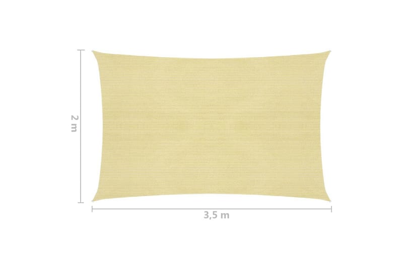 Aurinkopurje 160 g/m² beige 2x3,5 m HDPE - Beige - Puutarhakalusteet - Aurinkosuoja - Aurinkopurje