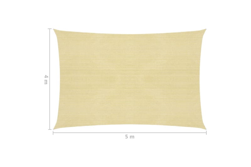 Aurinkopurje 160 g/m² beige 4x5 m HDPE - Beige - Puutarhakalusteet - Aurinkosuoja - Aurinkopurje