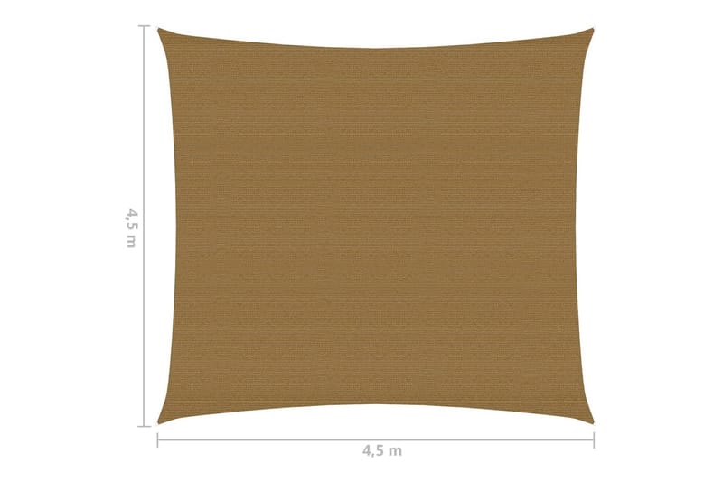 Aurinkopurje 160 g/m² harmaanruskea 4,5x4,5 m HDPE - Puutarhakalusteet - Aurinkosuoja - Aurinkopurje