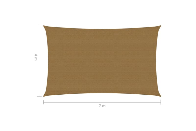 Aurinkopurje 160 g/m² harmaanruskea 4x7 m HDPE - Taupe - Puutarhakalusteet - Aurinkosuoja - Aurinkopurje
