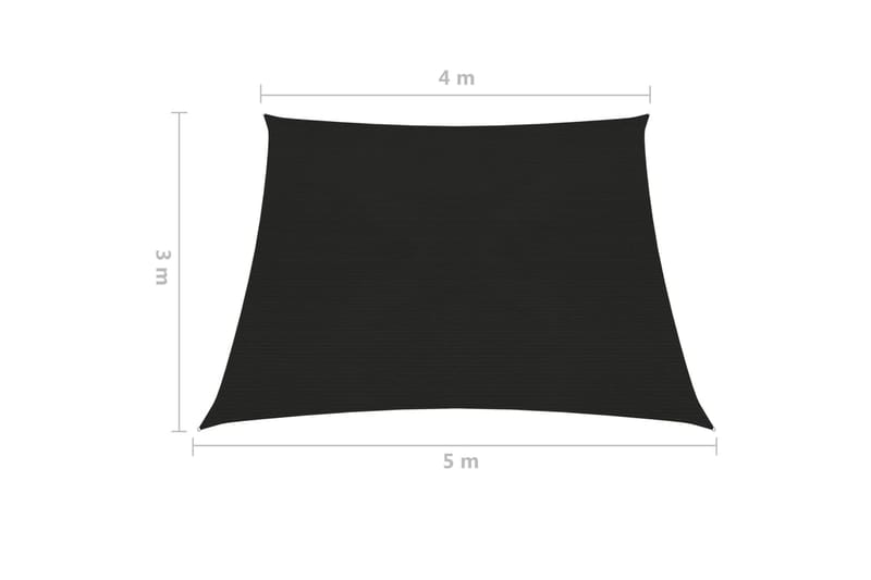 Aurinkopurje 160 g/m² musta 4/5x3 m HDPE - Musta - Puutarhakalusteet - Aurinkosuoja - Aurinkopurje