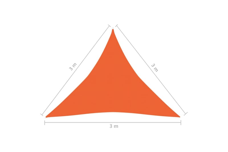 Aurinkopurje 160 g/m² oranssi 3x3x3 m HDPE - Oranssi - Puutarhakalusteet - Aurinkosuoja - Aurinkopurje