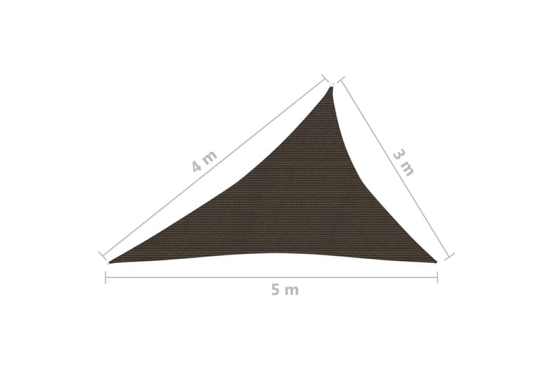 Aurinkopurje 160 g/m² ruskea 3x4x5 m HDPE - Ruskea - Puutarhakalusteet - Aurinkosuoja - Aurinkopurje