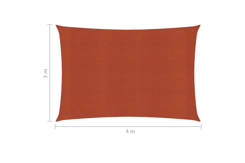 Aurinkopurje 160 g/m² terrakotta 3x4 m HDPE - Puutarhakalusteet - Aurinkosuoja - Aurinkopurje