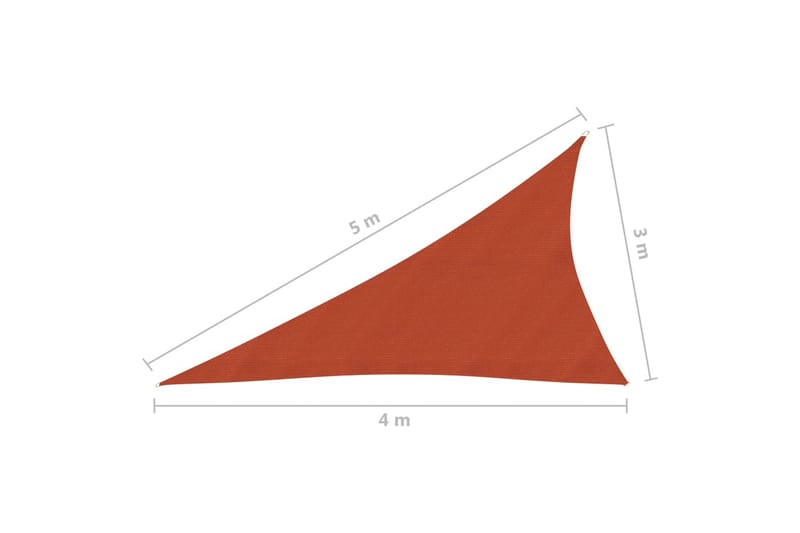 Aurinkopurje 160 g/m² terrakotta 3x4x5 m HDPE - Ruskea - Puutarhakalusteet - Aurinkosuoja - Aurinkopurje